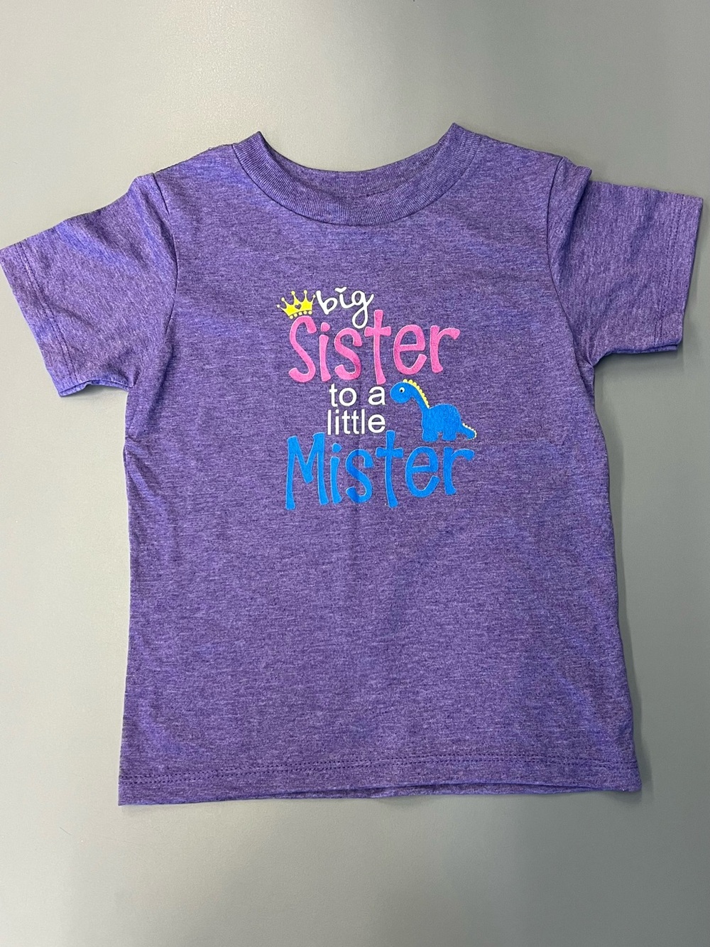 Big sister to a little mister baby boy pregnancy announcement tshirt size 3Т